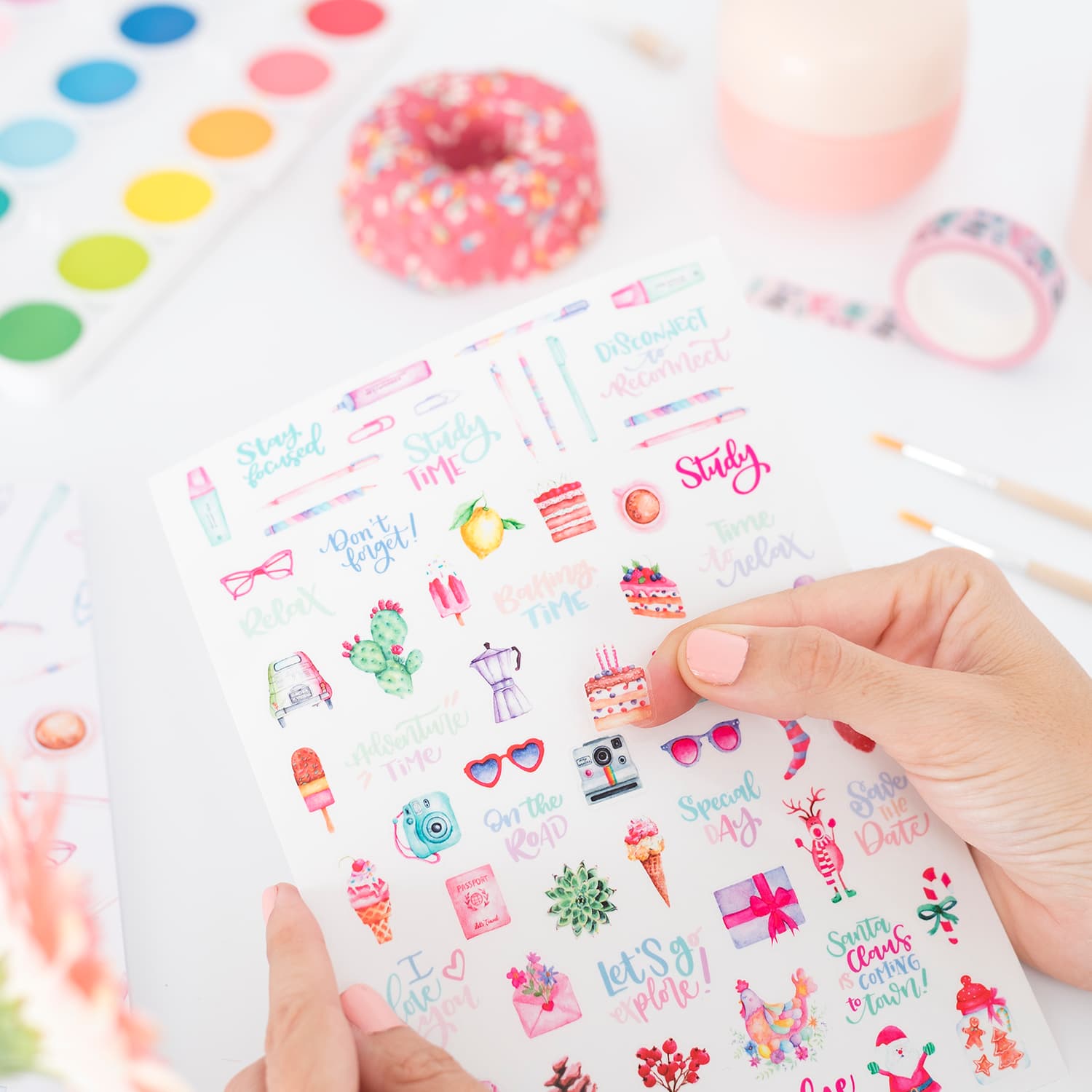 Day Planner Stickers - Pencils and Colours