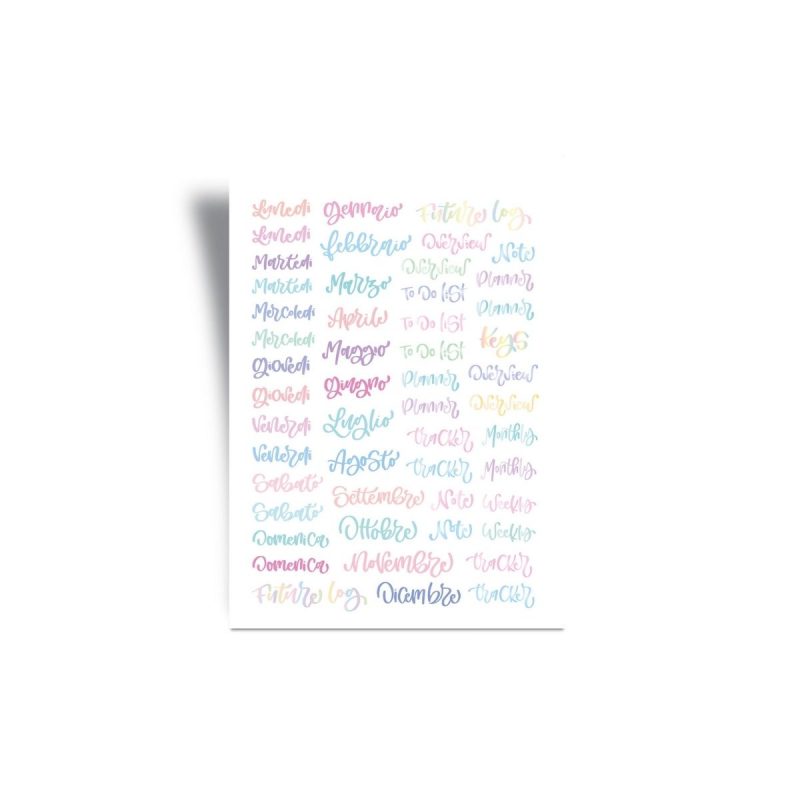 stickers per bullet journal con parole