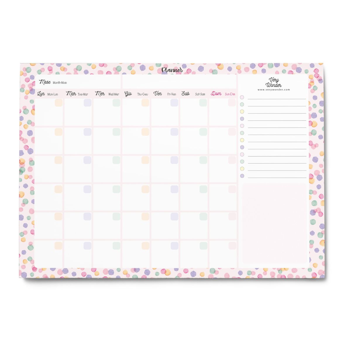 PLANNER MENSILE - Polkadot