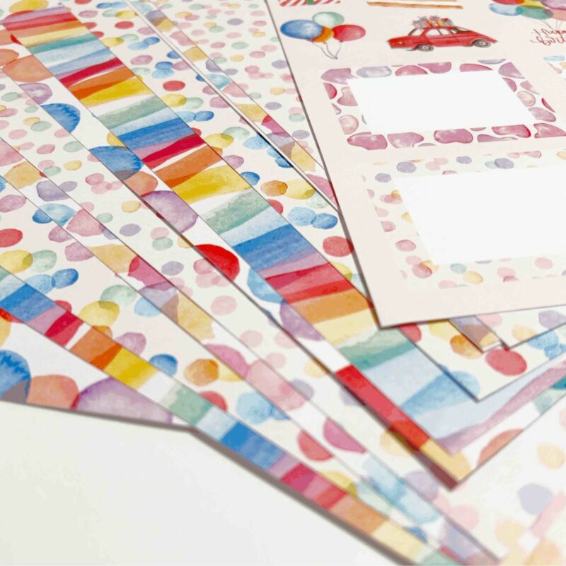 carta scrap per compleanni arcobaleno