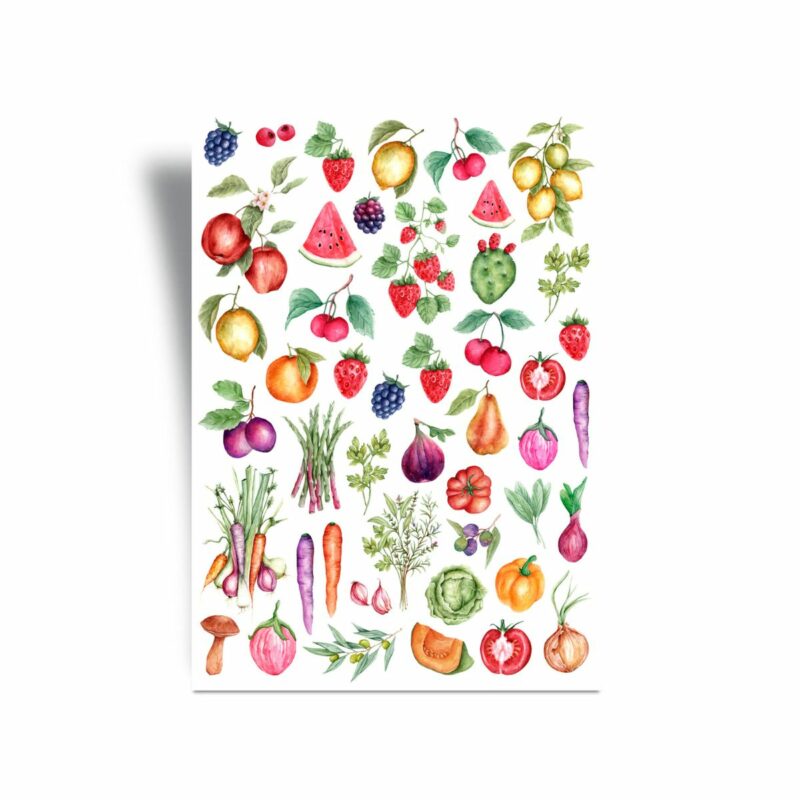 stickers con frutta e verdura