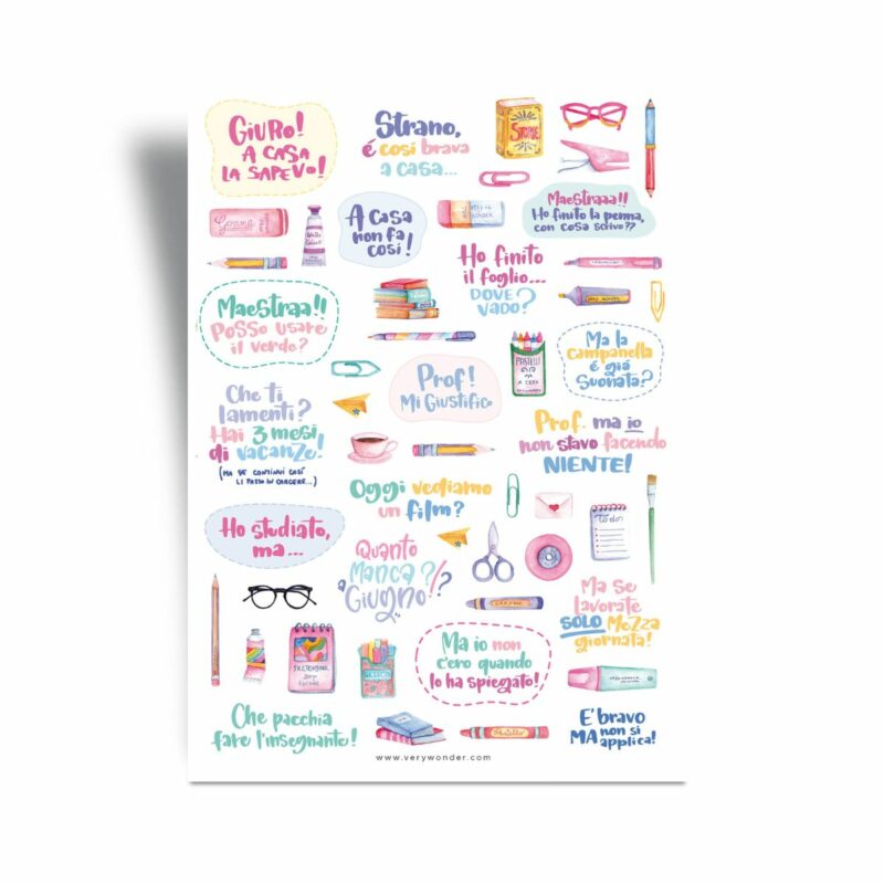 stickers scuola divertenti