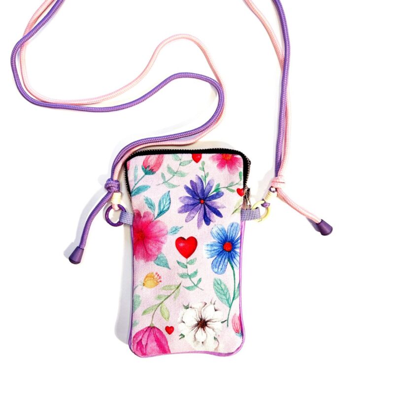 Mini bag porta telefono con stampa floreale