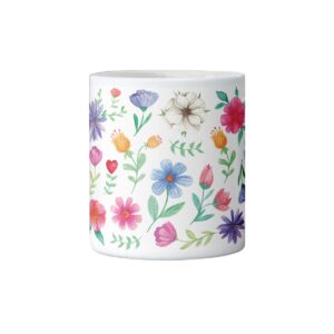 Tazza floreale in ceramica