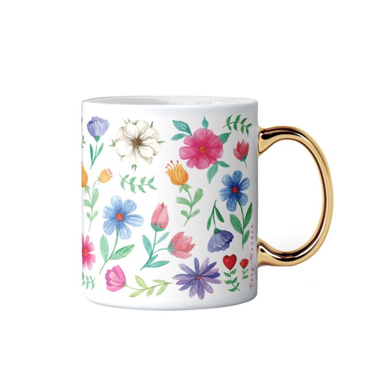 Tazza floreale in ceramica