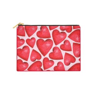 pochette in tessuto con stampa cuori