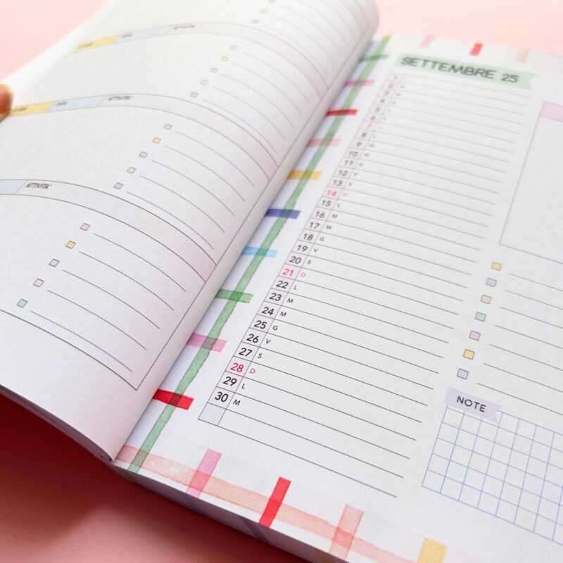 Agenda per Insegnanti Colorata 2025-2026
