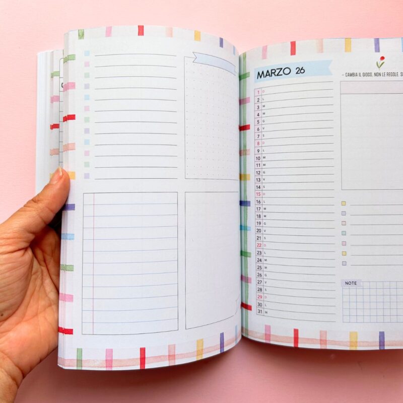 Agenda per Insegnanti Colorata 2025-2026