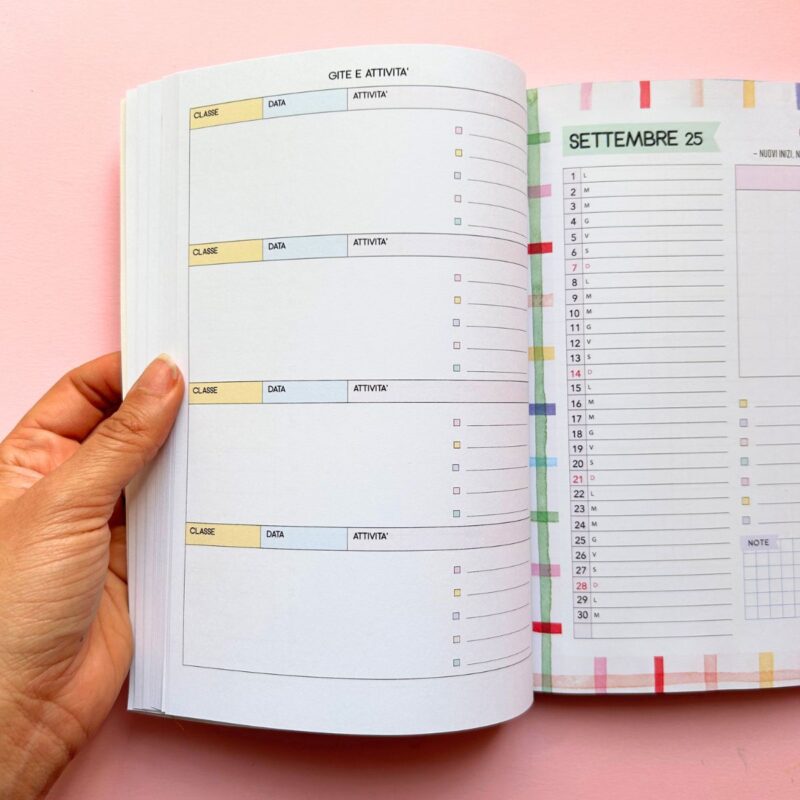 Agenda per Insegnanti Colorata 2025-2026