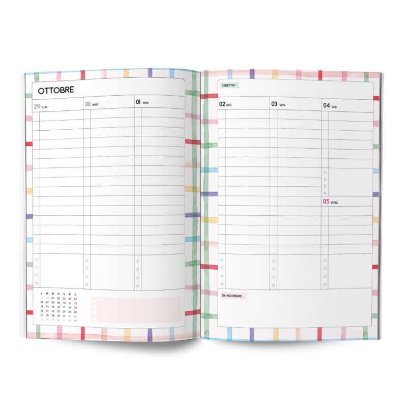 Agenda per Insegnanti Colorata 2025-2026